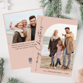 Simply Elegant Stylish 2 PHOTO Christmas Greeting Holiday Card