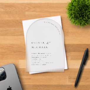 Simply Elegant Typography Modern Arch Wedding Acrylic Invitations