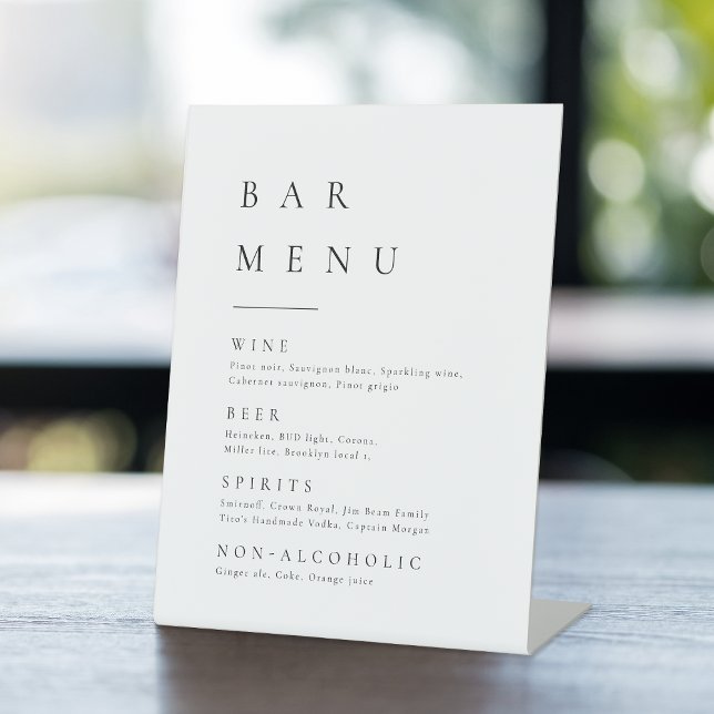 Simply Elegant Typography Modern Bar Menu Pedestal Sign (Simply Elegant Typography Modern Bar Menu Pedestal Pedestal Sign)