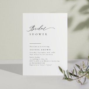 Simply Elegant Typography Modern Bridal Shower Invitation