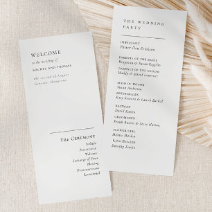 Simply Elegant Typography Modern Wedding Program