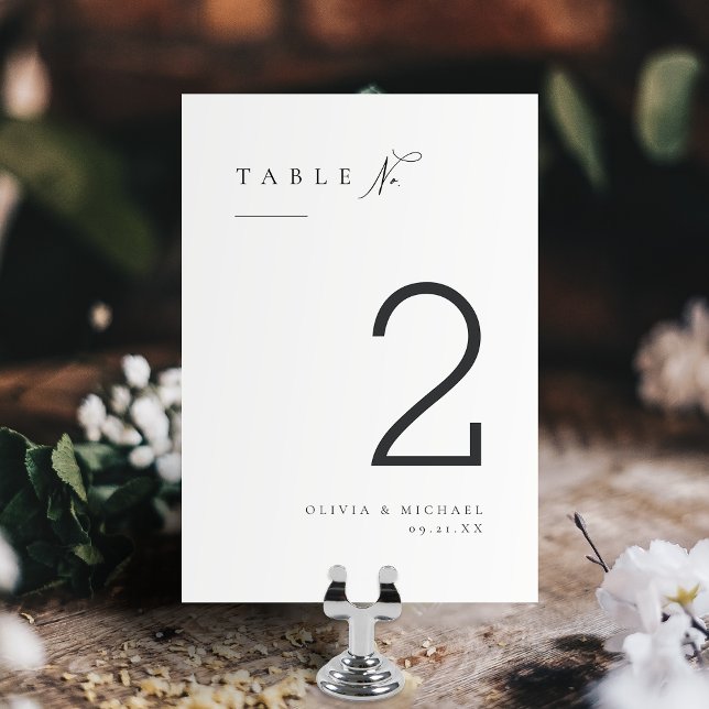 Simply Elegant Typography Modern Wedding Table Number (Simply Elegant Typography Modern Wedding Table Number)
