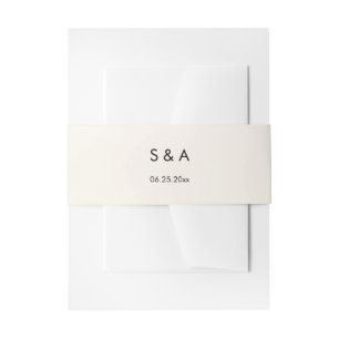 Simply Elegant Typography Monogram Modern Wedding  Invitation Belly Band