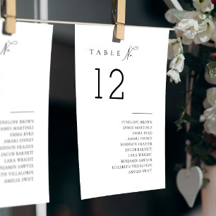 Simply Elegant Typography Table Seating Chart Invitation