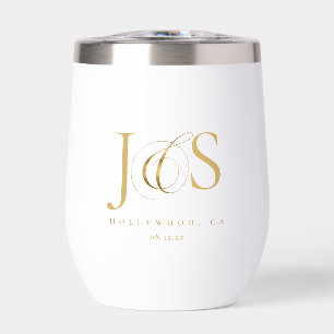 Simply Elegant Wedding Initials Gold ID1022