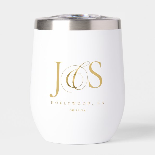 Simply Elegant Wedding Initials Gold ID1022 (Front)