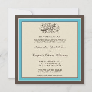 Simply Elegant Wedding Invitation (aqua blue)