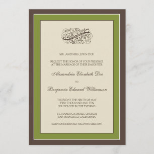 Simply Elegant Wedding Invitation (olive)