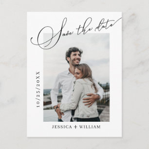 Simply Elegant Wedding Save the Date Photo Postcard