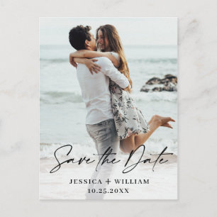 Simply Elegant Wedding Save the Date Photo Postcard