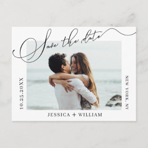 Simply Elegant Wedding Save the Date Photo Postcard