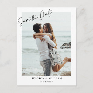 Simply Elegant Wedding Simple Save the Date Photo Postcard