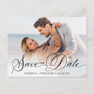 Simply Elegant Wedding Simple Save the Date Photo Postcard