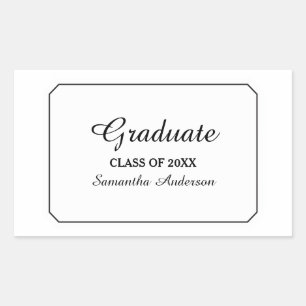 Simply Elegant White Graduation Stickers