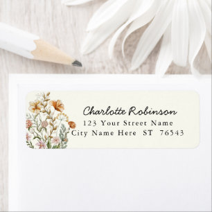 Simply Elegant Wildflower Floral Return Address La