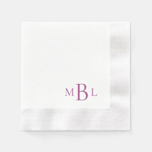 Simply Elegant Wine Monogram Coined Cocktail  Napkin