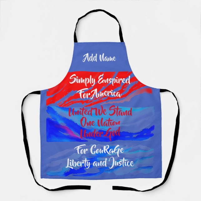 Simply Enspired For America One Nation Customize Apron (Front)