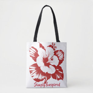 Simply Enspired Hibiscus Customize Reusable Tote Bag