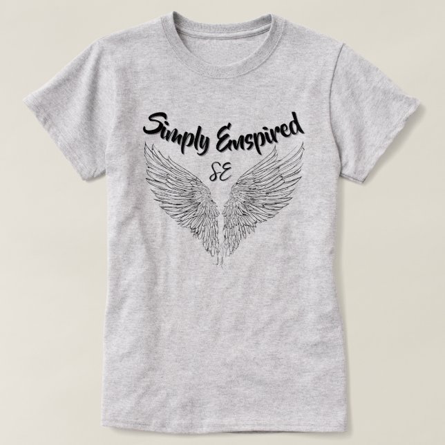 Simply Enspired Ornate Angel Wing T-Shirt (Design Front)