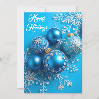 Simply Enspired Rhinestone Blue Ornament Holiday Card