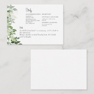 Simply Eucalyptus Foliage Cash Bar & Shuttle  Enclosure Card