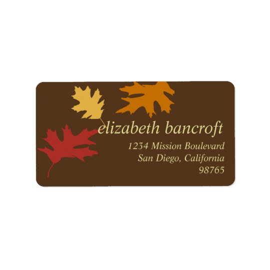 Simply fall leaves autumn custom return address