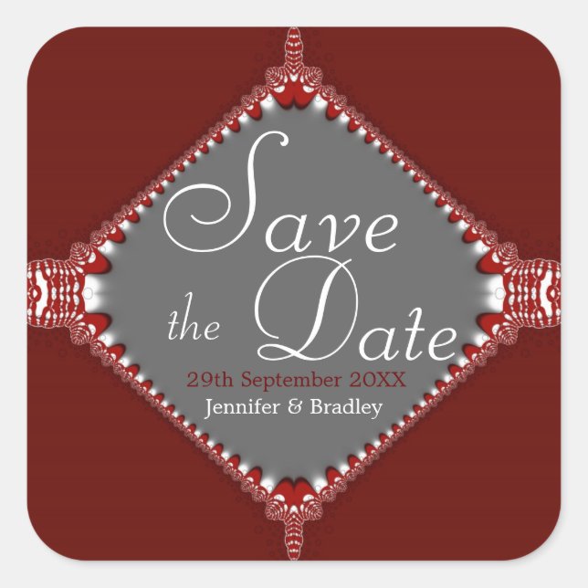 Simply Fancy Save the Date Sticker (Front)