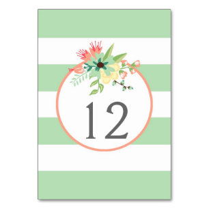 Simply Floral & Stripes Numéro de tableau Cartes d