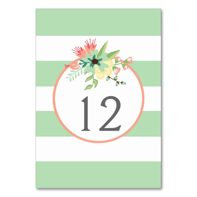 Simply Floral & Stripes Numéro de tableau Cartes d (Par défaut)