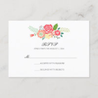 Simply Floral & Stripes Wedding RSVP / Mint