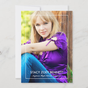 Simply Framed 1 Photo Graduation Announcement