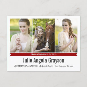 Simply Genius 4 Photo Graduation Postcard
