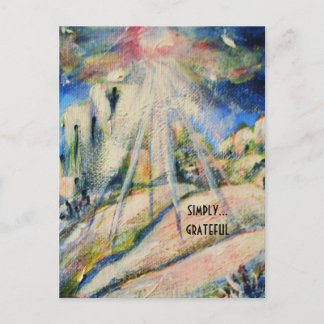 "Simply Grateful" inspirational postcard