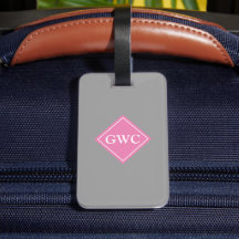 Simply Grey And Pink Custom Monogram
