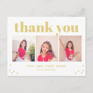 Simply Happy Editable Colour Thank You Postcard