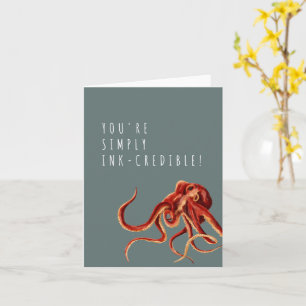 Simply Incredible Octopus Pun Thank You Card