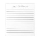 Simply Lined personalized notepad