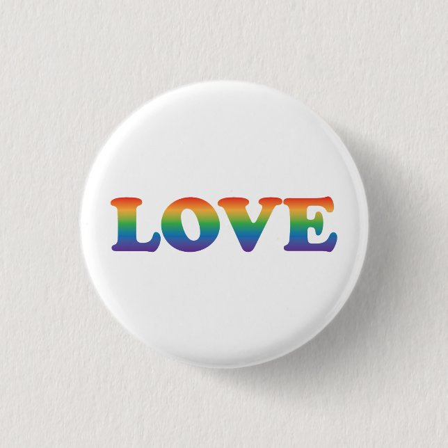 Simply LOVE LGBTQIA Rainbow Pride 1 Inch Round Button (Front)