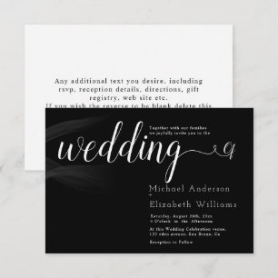 Simply Luxury Black & White Calligraphy wedding  I Invitation
