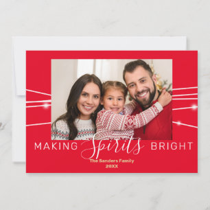 Simply Making Spirits Bright Red Holiday Card