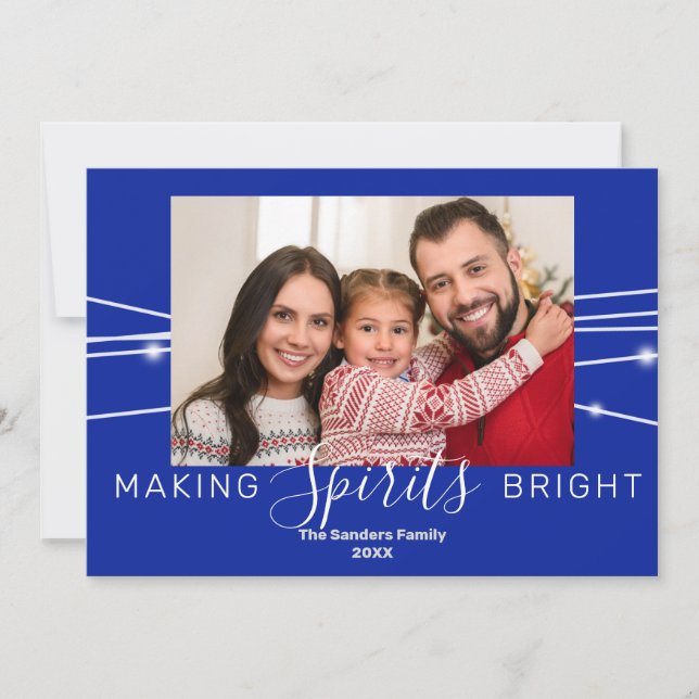 Simply Making Spirits Deep Blue Holiday Card (Front)