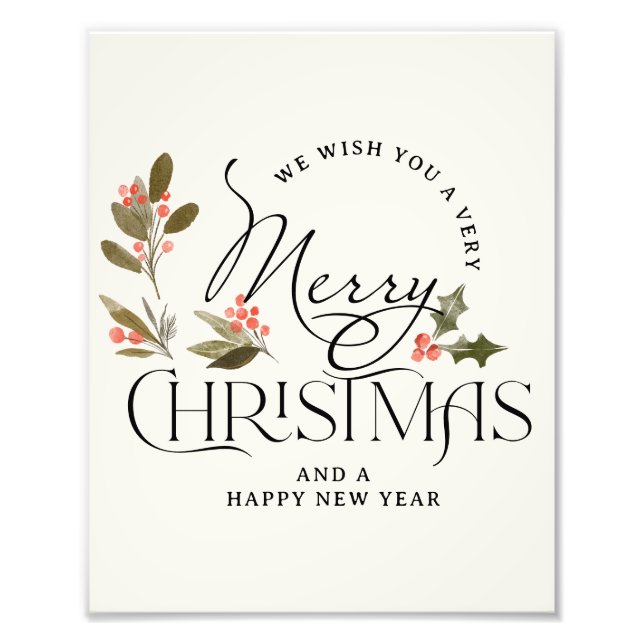 Simply Merry Christmas Holiday Photo Print (Front)