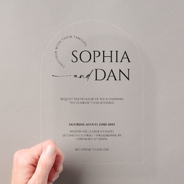 Simply Minimal Acrylic Wedding Invitation (In situ (ordinateur de poche))