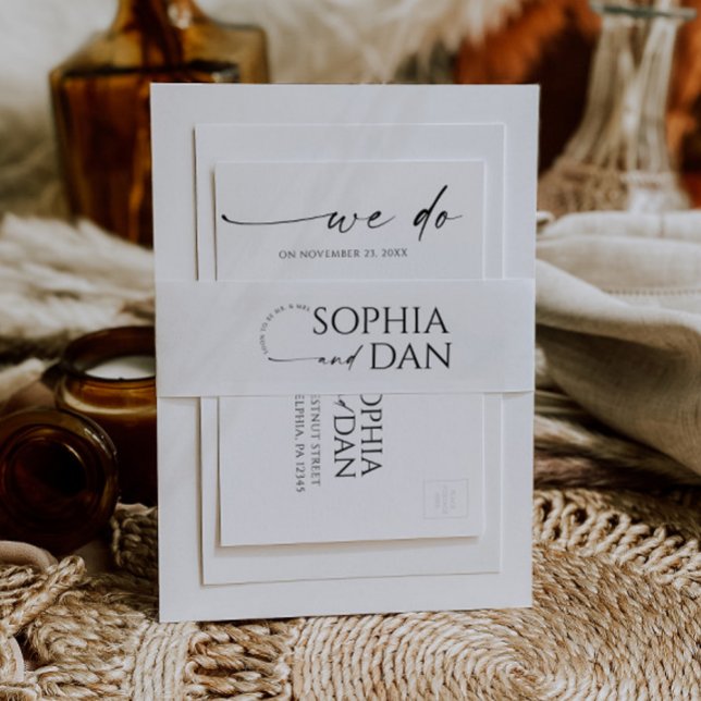 Simply Minimal Wedding Invitation Belly Band (Simply Minimal Belly Band)