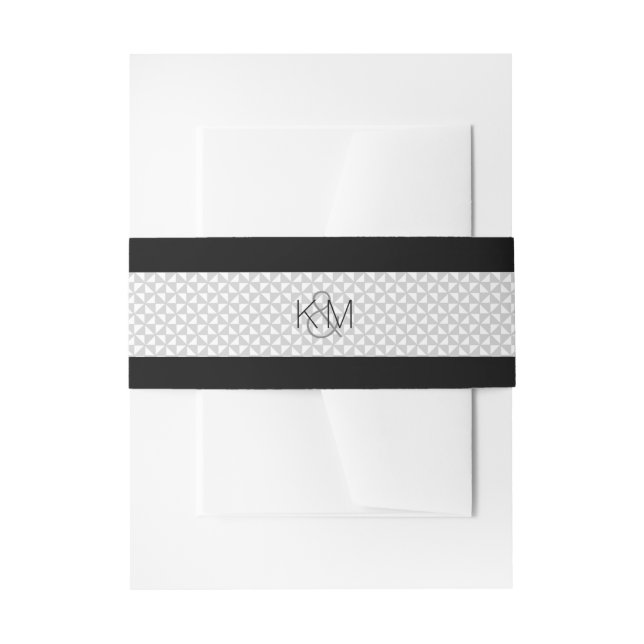 Simply Minimalist Wedding Black ID523 Invitation Belly Band (Front Example)