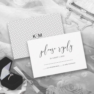 Simply Minimalist Wedding RSVP Black ID523 Card