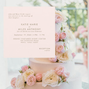 Simply Modern Blush Minimalist Square Wedding