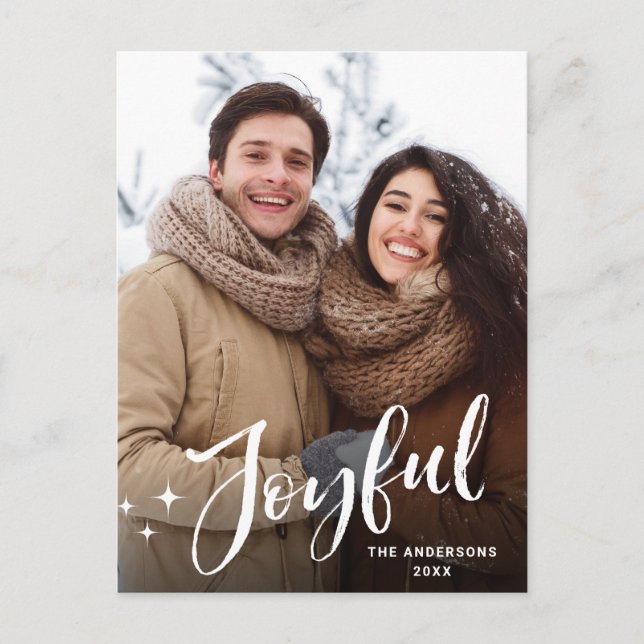 Simply Modern Christmas PHOTO Greeting Holiday Postcard (Front)