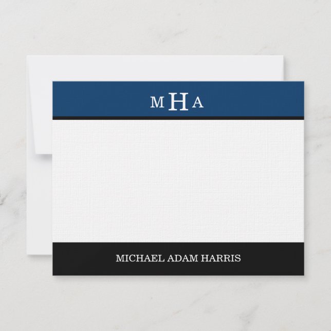 Simply Modern Graduation Thank You Cards (Navy) (Front)