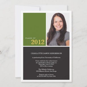 Simply modern green graduation class of invitation